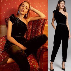 NWT Ulla Johnson Tess One Shoulder Velvet Jumpsuit